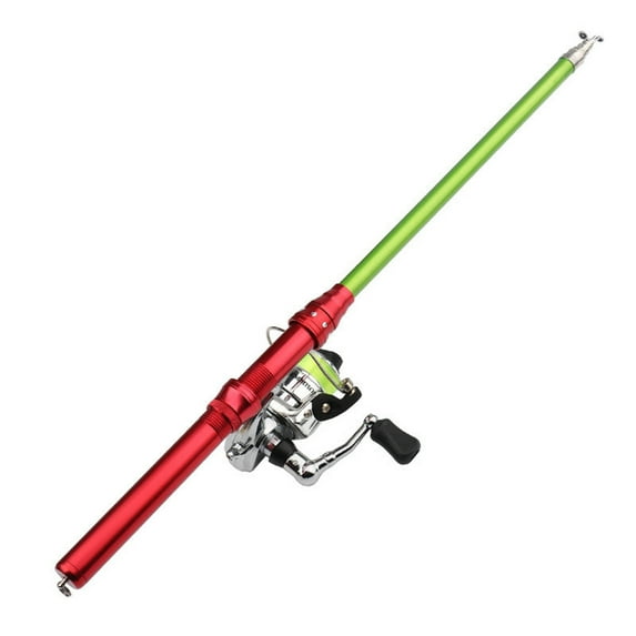 Portable Mini Carbon Fiber Sea Fishing Rod Detachable Telescopic Ice Raft Fish Pole for Outdoor Travel Fishing - Colorful Aluminum Alloy Handle