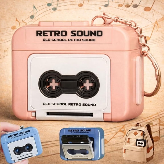Portable Mini Cassette Player with Built-in Recorder for Audio Playback and Sound Capture