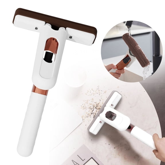 Portable Mini Cleaning Mop with Built-in Sprayer, Hand-Free Portable Self-Squeezing Small Mop for Countertop, Glass, Kitchen, Car,Wet Spray & Dry Wipe Cleaner(Handheld Style)