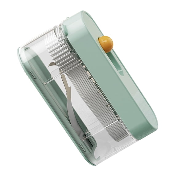 Portable Mini Compact Automatic Pop-up Dental Floss Dispenser Light Green Small Travel Case