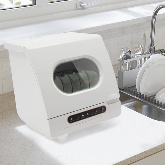 Portable Mini Compact Countertop Dishwasher High-Temperature Water 360° Spray Cleaning, 12 Water Outlets, O₃ Sterilization for Home Boat RV