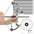 thumbnail image 1 of Portable Mini Compound Bow Set - 9.8" Compact Bow with 10 Arrows & Target, for Adults Indoor Outdoor Archery Practice, Survival Training, Camping Fun Gifts for Men Teens, 1 of 6