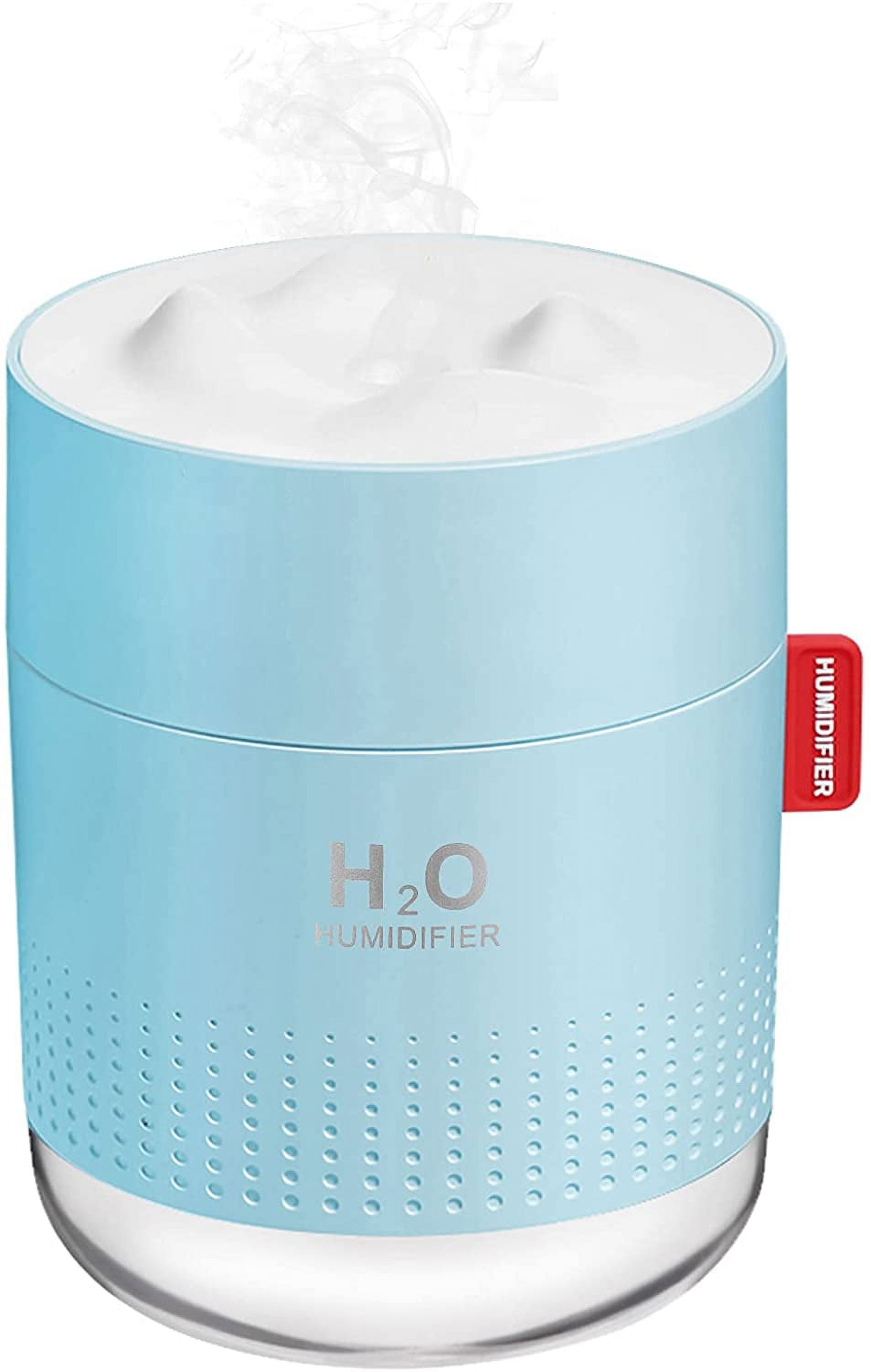 Portable Mini Cool Mist Humidifier, 500ml USB Personal Desktop Humidifier for Baby Bedroom Travel Office Home, Auto Shut-Off, 2 Mist Modes, Super Quiet, Blue