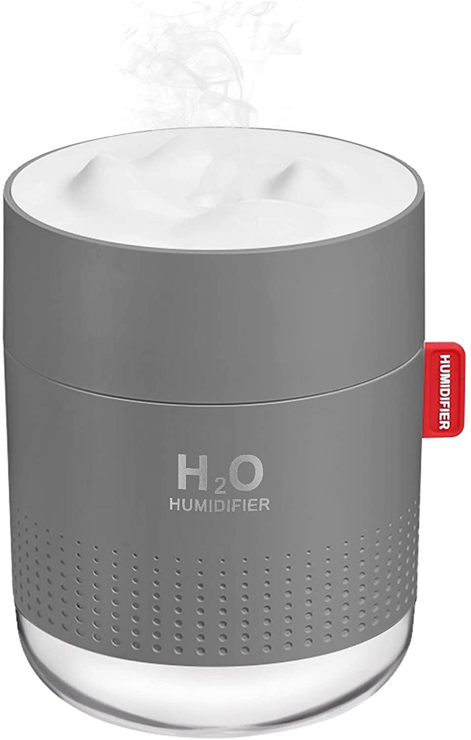 Portable Mini Cool Mist Humidifier, 500ml USB Personal Desktop Humidifier for Baby Bedroom Travel Office Home, Auto Shut-Off, 2 Mist Modes, Super Quiet, Gray