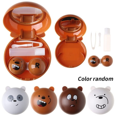Portable Mini Cute Book shape Travel Holder Contact Lens Box Mirror Lens Case Soaking Storage