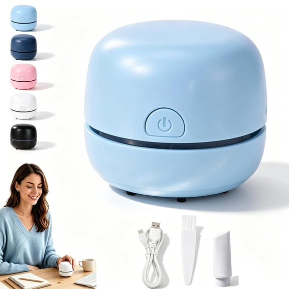 Portable Mini Desk Vacuum Cleaner - Compact Desktop Vacuum Cleaner USB Recharging, Mini Desk Vacuum Cleaner for Cleaning Eraser Crumbs, Dust, Crumbs, Computer Keyboard and Car