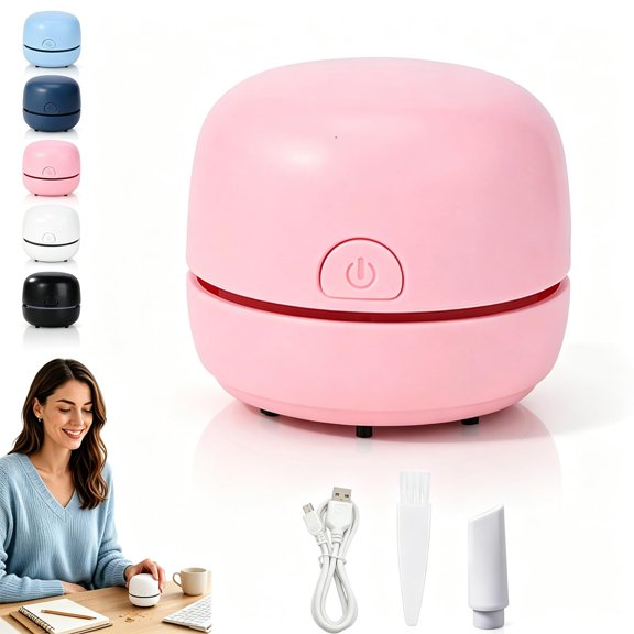 Portable Mini Desk Vacuum Cleaner - Compact Desktop Vacuum Cleaner USB Recharging, Mini Desk Vacuum Cleaner for Cleaning Eraser Crumbs, Dust, Crumbs, Computer Keyboard and Car