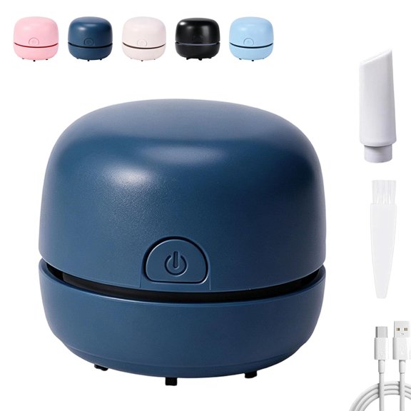Portable Mini Desk Vacuum Cleaner, USB Rechargeable Keyboard Cleaner for Dust, Crumbs & Eraser Debris, Compact Desktop Vacuum with Cleaning Brush for Office, Home, Car, Workspace