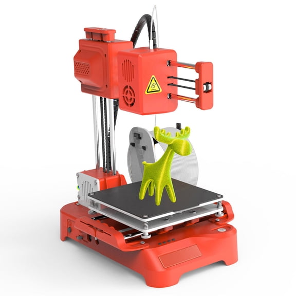 Portable Mini Desktop 3D Printer for Kids Beginners DIY Maker Kit Single Key Printing No Heated Bed Mute Operation High Precision PLA Filament Orange