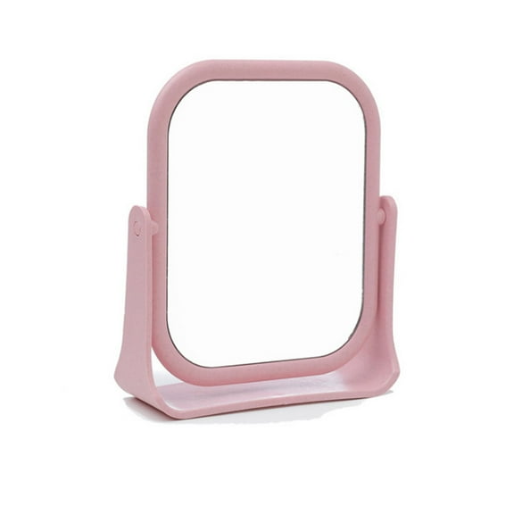 Portable Mini Desktop Makeup Mirror - Princess Vanity Mirror, for Female Dressing Table, Bedroom & Student Dormitory Use ( Pink )