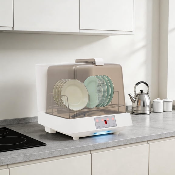 Portable Mini Dishwasher Countertop Dish Washing Machine w/ Washing Programs