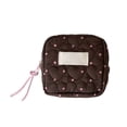 thumbnail image 1 of Portable Mini Fabric Period Pouch Heart Dots Sanitary Napkin Storage Bag, 4.33x4.13x1.77 Inch Small Square Makeup Organizer Purse for Student University and Travel Daily Use, 1 of 6