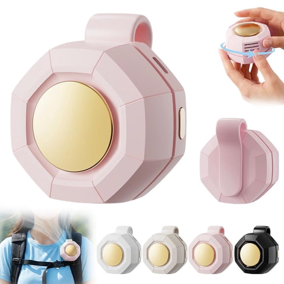 Portable Mini Fan Clip On, Small Fan Clip on for Shirt & Waist, Adjustable 3-Speed Suspended Whirlwind Fans, For Outdoor & Travel & Office, Travel Accessories
