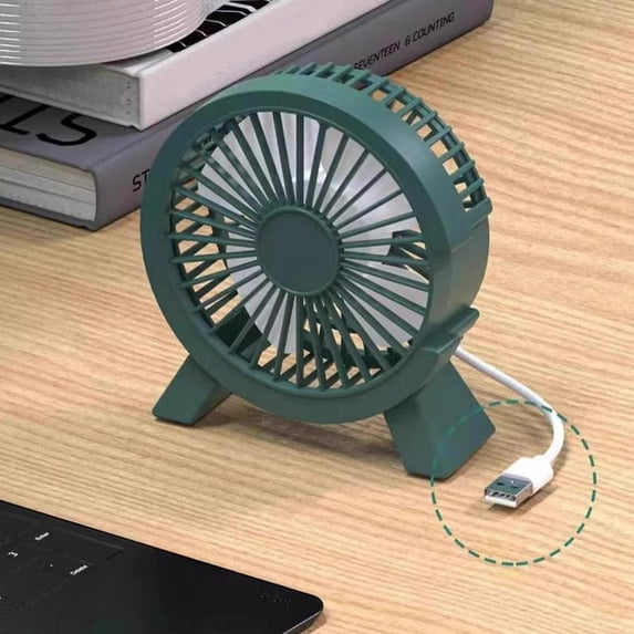 Portable Mini Fan with Quiet Airflow for Bedroom Office and Dormitory Use,Compact Desktop Cooling Fan with USB Powered Design Lightweight Portable Structure and Personal Indoor Cooling(Green)