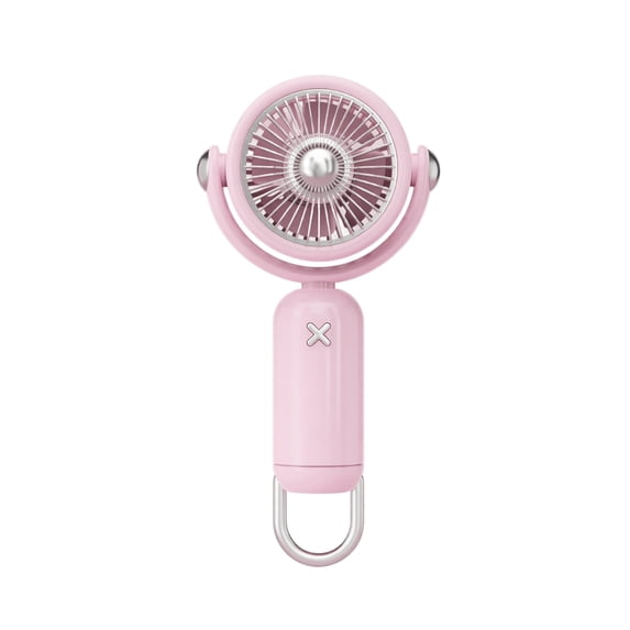 Portable Mini Fan, Rechargeable Handheld Fan, 19Hrs Runtime with Flashlight & Power Bank, 3 IN 1 Foldable Pocket Fan for Travel, Office, Gift for Women(Pink)