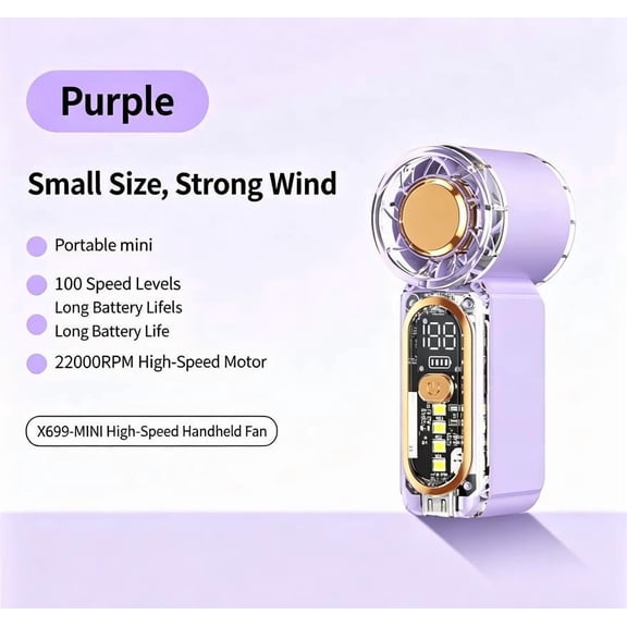 Portable Mini Fan, Rechargeable Handheld Fan with Strong Airflow for Outdoor Camping and Cooling, Mini Turbo Fan for Cleaning Keyboard Gaps and Camera Lenses as Pocket Blower