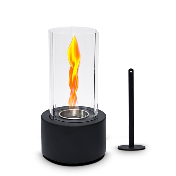 EAST FLAME Portable Mini Fireplace Tornado Flame Metal Tabletop Fire Pit Glass Portable Heater,Gift for Christmas