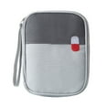 thumbnail image 1 of Portable Mini First Aid Bag Empty, Small Size Travel Medicine Pouch Double Zippers Handy Pills Pocket for Travel Home (Grey) 4.33x5.51x0.79", 1 of 6