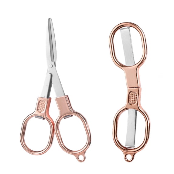 Portable Mini Folding Stainless Steel Scissors – Travel-Ready Compact Pocket Scissors with Key Ring, Versatile for Crafts, Grooming, and Everyday Use