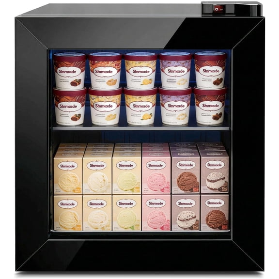 Portable Mini Freezer 35 L/1.1 CUFT,Compact Small Upright Freezer with (-10F to -18F)7 Grade Thermostat and Removable Shelf,Small Capacity Cold Storage for Ice Cream /Home/Office/Dorm/RV