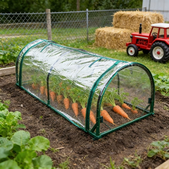 Portable Mini Greenhouse for Plants | Clear Plastic Walk-In Grow Tent 50x60x130cm | All-Season Weather Protection, Durable Sunlight-Resistant Cover,Herbs and Flowers on