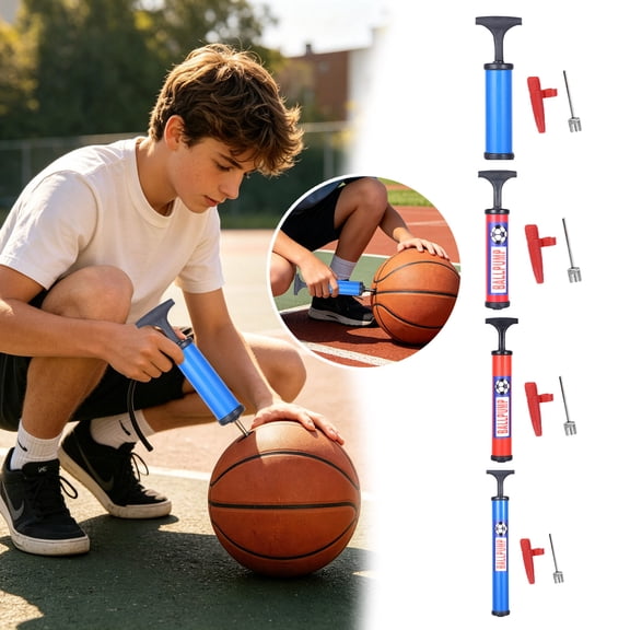 Portable Mini Hand Air Pump with Inflation Needle Lightweight Manual Inflator Universal Inflation Tool for Basketball Football Volleyball Sports Ball Daily Use 6 Inch
