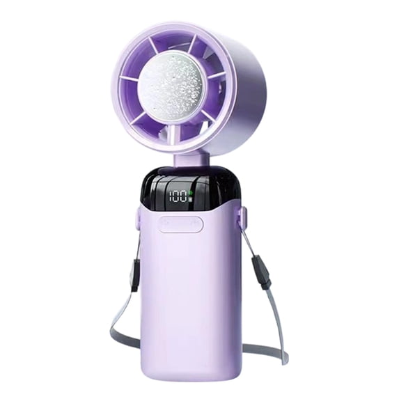 Portable Mini Handheld Fan With Ice Cooling,1-199 Speed USB Rechargeable Foldable Personal Fan For Travel, Office & Outdoor, Ultra-Portable(Purple)