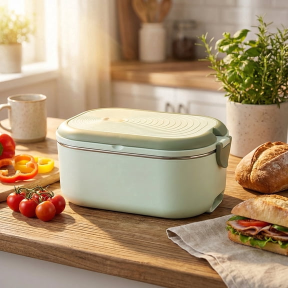 Portable Mini Heated Lunch Box - Personal Electric Food Warmer for Desk, Office, Travel, & Dorm, No Water Needed, Adjustable Heat & Keep Warm
