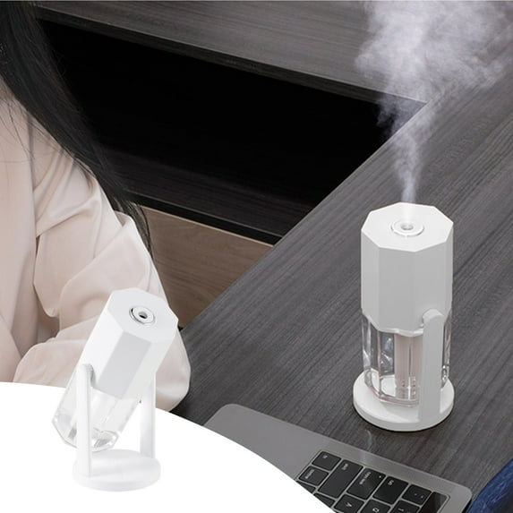 Portable Mini Humidifier, 250ml Cool Mist with 7 Color Night Light, 2-in-1 Aromatherapy Diffuser, Quiet, Auto Shut-Off, for Car Bedroom Office Travel