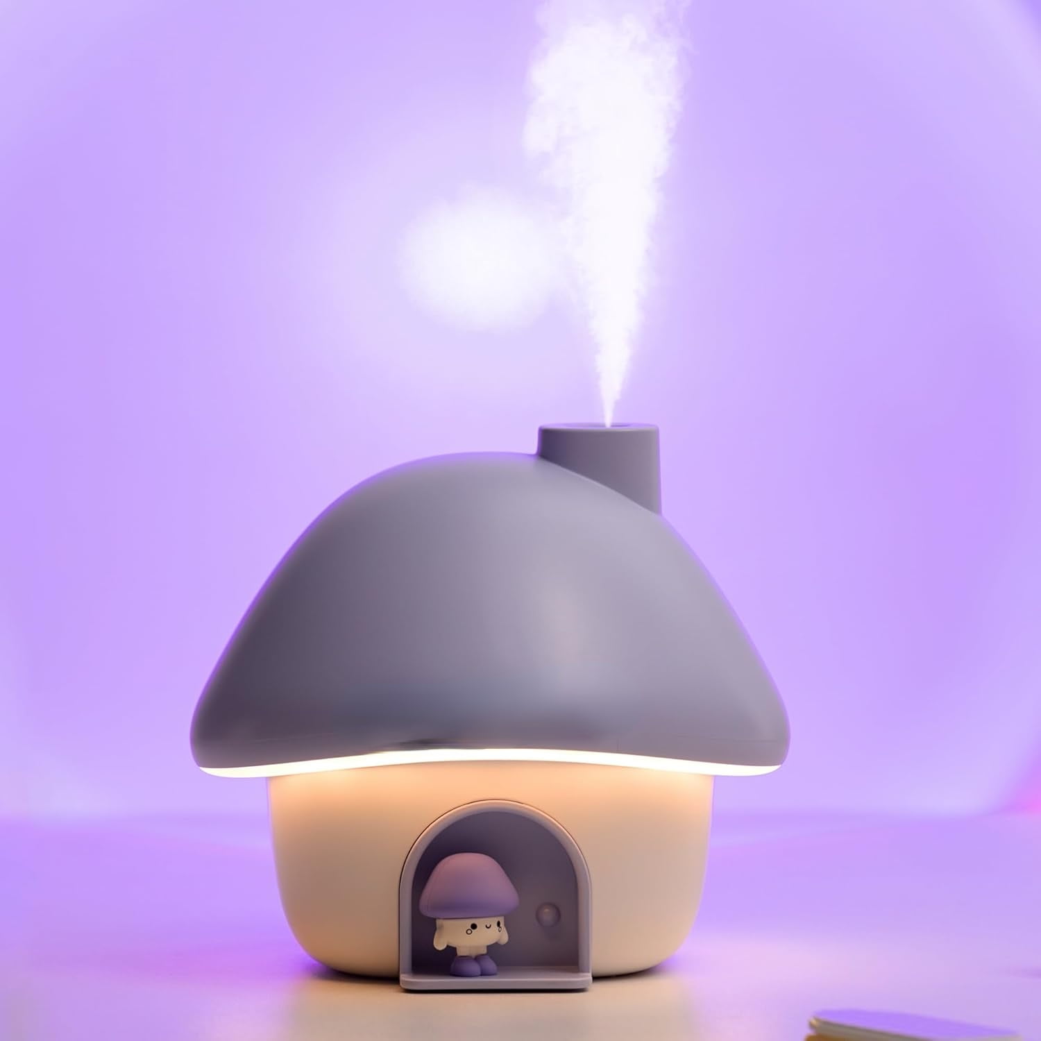 Portable Mini Humidifier, 300ml Small Cool Mist Humidifier, Personal Desktop Humidifier for Baby Bedroom Travel Office Home,7 Modes of sunset atmosphere light, 2Modes of night light