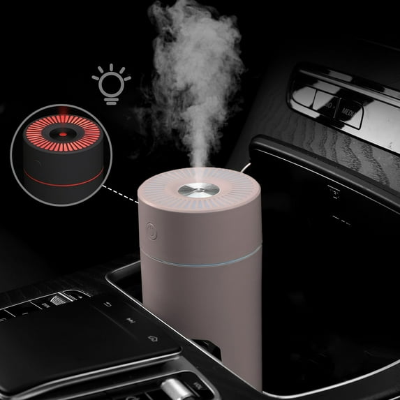 Portable Mini Humidifier for Bedroom, Office &amp; Travel - 320ml Cool Mist Humidifier with 2 Spray Modes, Auto Shut-Off, Quiet Operation (<18dB) &amp; Colorful LED Night Light - White, Pink or Black