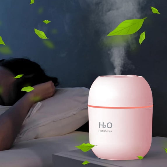 Portable Mini Humidifier Cool Mist Usb Rechargeable Humidifier for Bedroom, Office & Car (Pink)