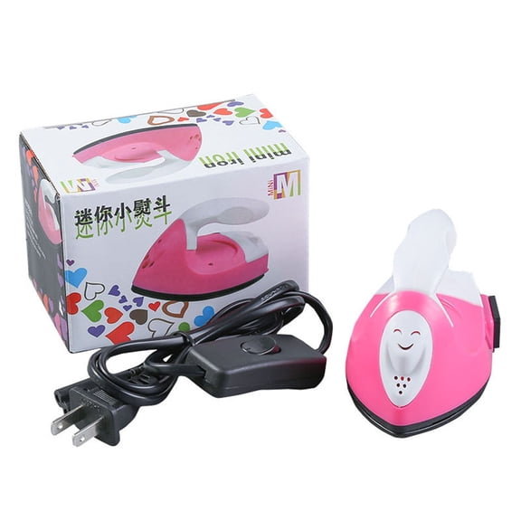 Portable Mini Iron for Travel & Crafting, 50W Ceramic Heating, ABS Material, Lightweight & Compact, Ideal for College & Quick Ironing, 180C Constant Temperature, Adult Use Only Red