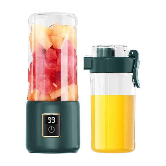 Portable Mini Juicer Blender Wireless Electric Personal Blender with Double Cup Digital Display Touch Screen for Home Use