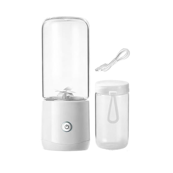 Portable Mini Juicer Multifunctional Squeezer for Home Travel to Clean Type-C,Includes 2 Cups-one for Blending, One for Direct Drinking(White)