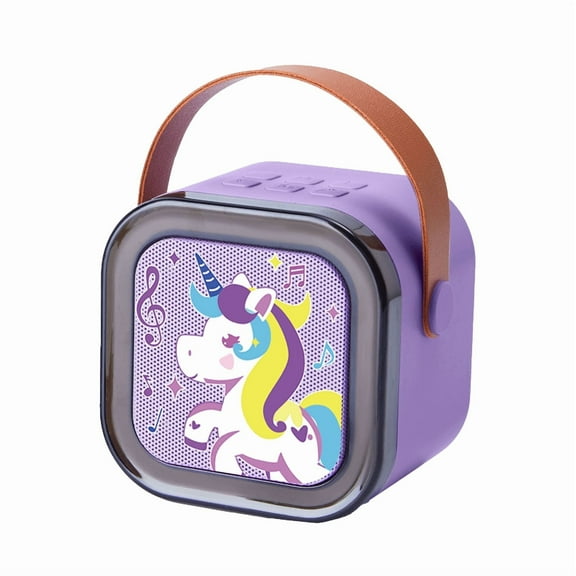 Portable Mini Karaoke Machine For Kids and Adult, Double Wireless Microphone, Flowing LED Lights and 5 Modes Changing Voice