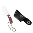 thumbnail image 1 of Portable Mini Knife For Daily Use, 2.4Inch Blade With Wooden Handle And Leather Sheath, For Opening Packages, Camping, Everyday Carry, 1 of 7