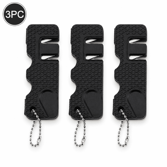 Portable Mini Knife Sharpener 3-Pack, ABS Tungsten Steel & Ceramic Sharpening Tool, Compact Handheld Blade Sharpening System for Kitchen Knives, Outdoor and Home Use