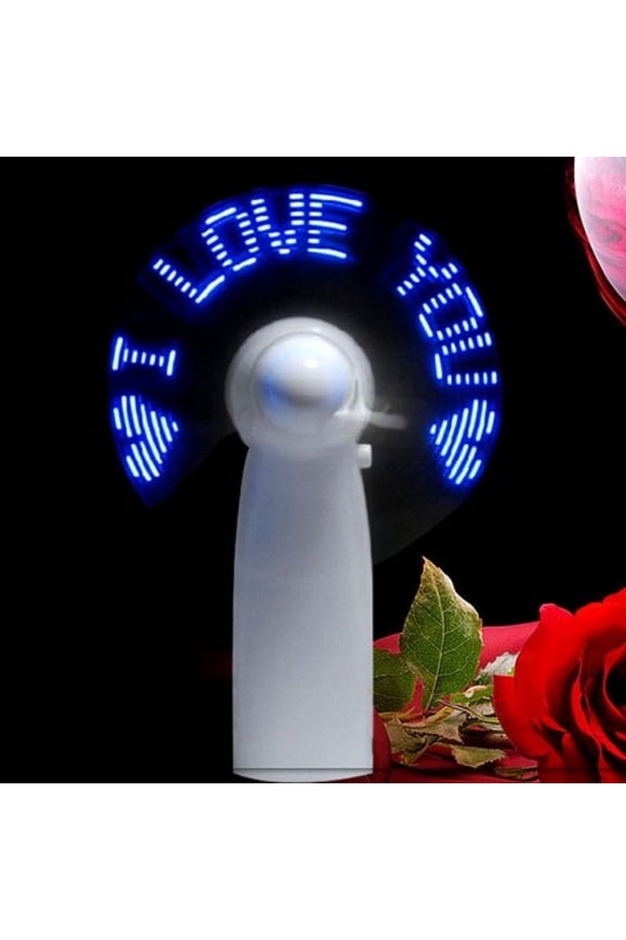 Portable Mini LED Fan Colorful Light with I Love You LED Flahsing. Perfect Gift