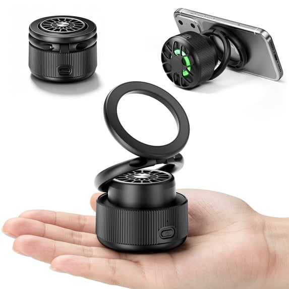 Imego Portable Mini Magnetic Bluetooth Speaker Adjustable Phone Stand & Kitche, Refrigerator, Anything Magnet, Gifts Black