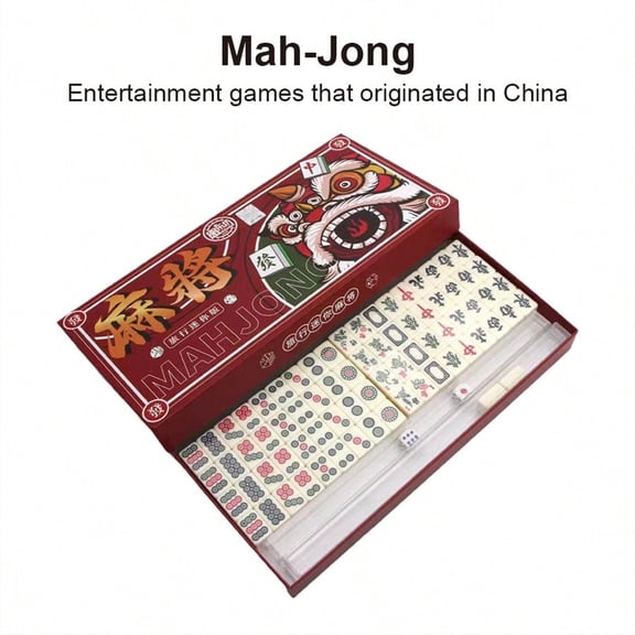 Portable Mini Mahjong Set, Originating From Chinese Entertainment Games, Travel Outdoor Hand-rub Mahjong, Festival Party Game, Birthday Party Game