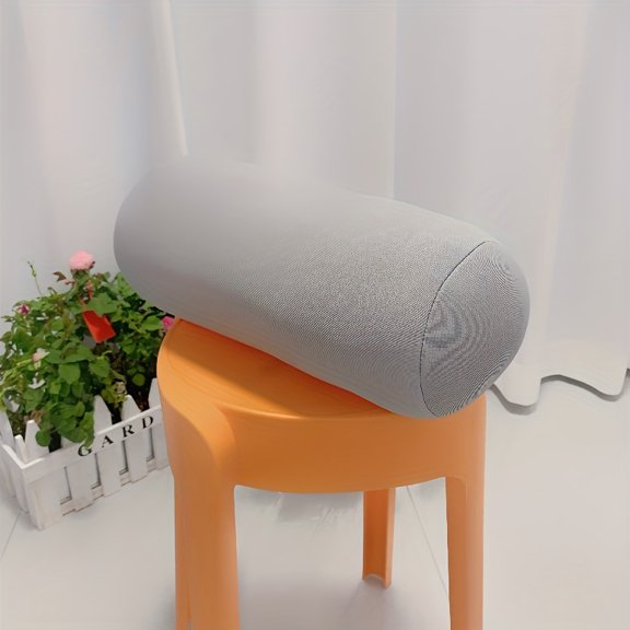 Portable Mini Micro Bead Roll Pillow - Odorless, No Power Needed, Ideal for Travel & Bed Decor, Cozy Cylindrical Design, Portable Cushion-Light Grey