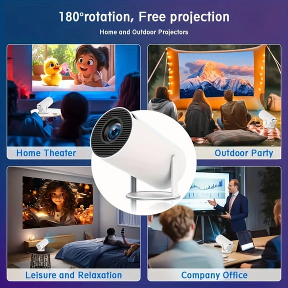 Portable Mini Micro Projector | Multi-Device Compatible with iOS/Android/Windows | Remote Control | for Smartphones/PS4/USB | Home & Outdoor Viewing & Gifts