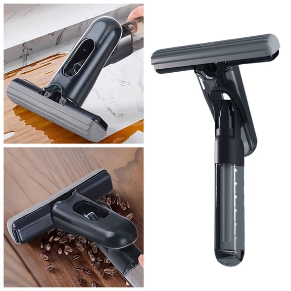 Portable Mini Mop Wet And Dry Spray Mop Hands Self Squeezing Handheld Mop Suitable For Small Spaces Dining Tables Desktops Car Windows Black23243