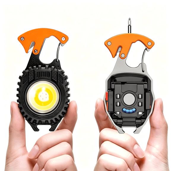 Portable Mini Multi-Function Tools Keychain LED Light with Type-C Charging Cable