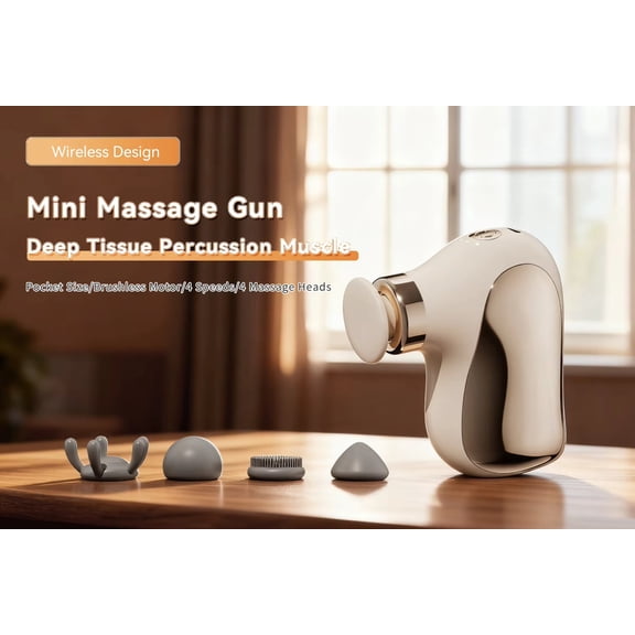 Portable Mini Muscle Relaxation Device Cordless High-Frequency Vibration Tool, 4 Speeds, Ultra-Quiet, USB Rechargeable, Pocket-Sized Full Body Comfort for Home, Office & Travel