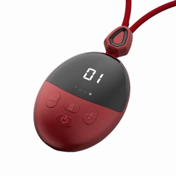 Portable Mini Neck Pulse Massager Pendant, Cordless Travel Relaxation Tool with Constant Heat, 6 Modes Wearable EMS Stimulator for On-the-Go Comfort, Compact Wellness Gift