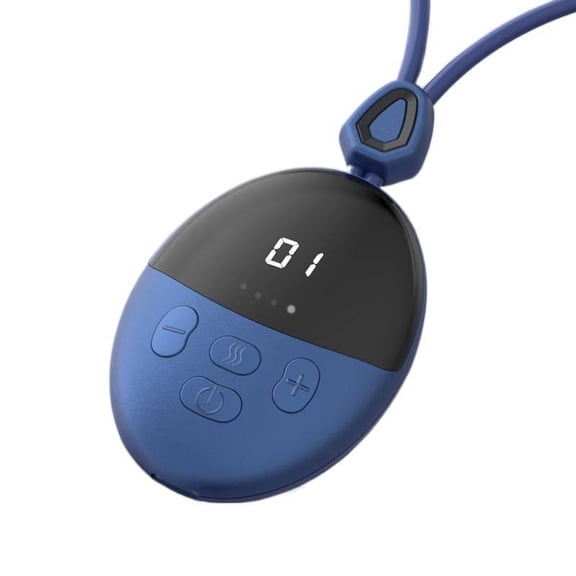 Portable Mini Neck Pulse Massager Pendant, Cordless Travel Relaxation Tool with Constant Heat, 6 Modes Wearable EMS Stimulator for On-the-Go Comfort, Compact Wellness Gift