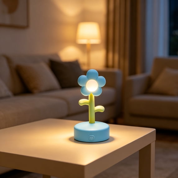 Portable Mini Night Light with Flower Design, Soft Warm Glow for Bedroom Decor and Nighttime Comfort, Battery Operated Bedside Lamp for Relaxing Ambience