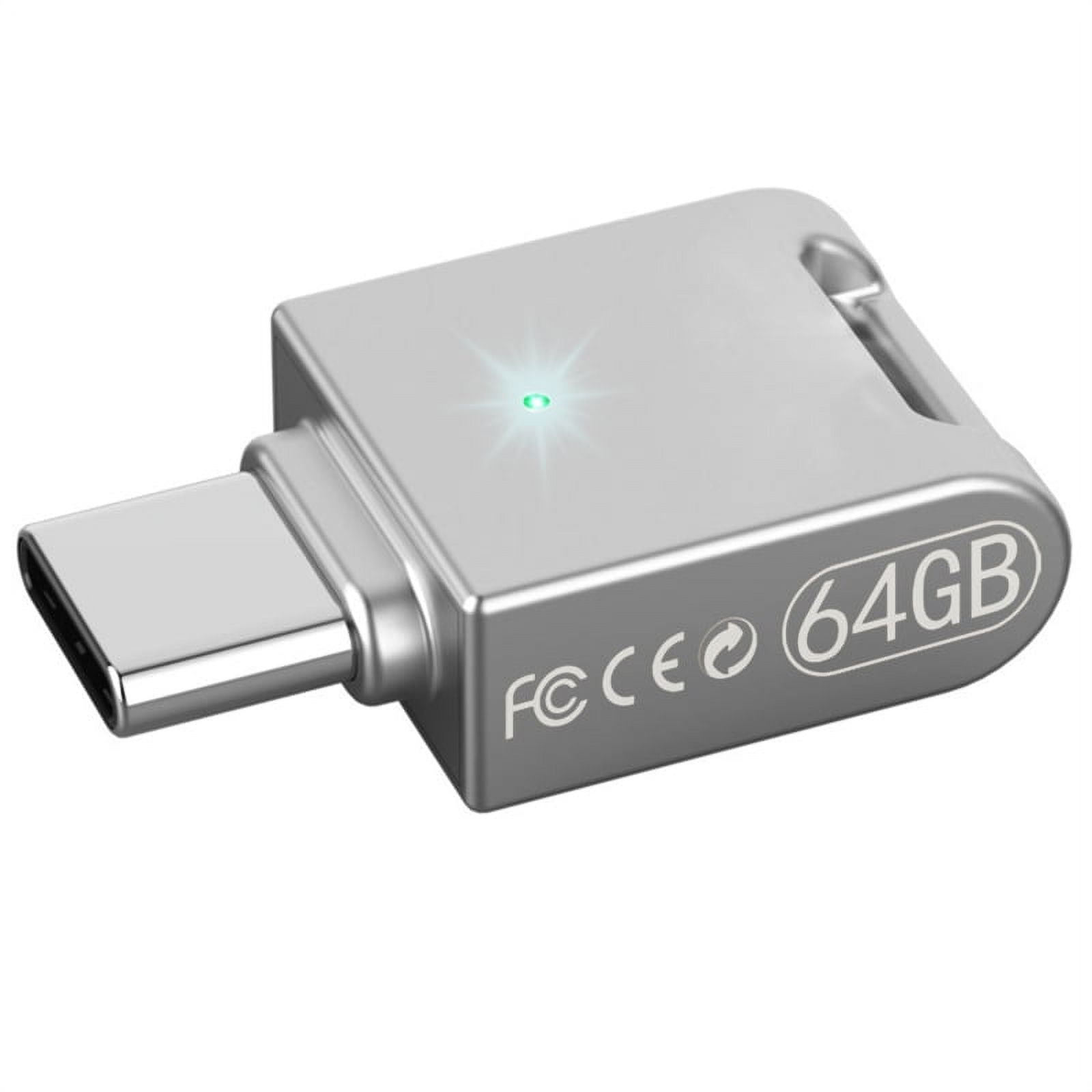 Car U Disk Type-C 64GB Mini Short Flash Drive Pendrive w/ USB to USB-C  adapter